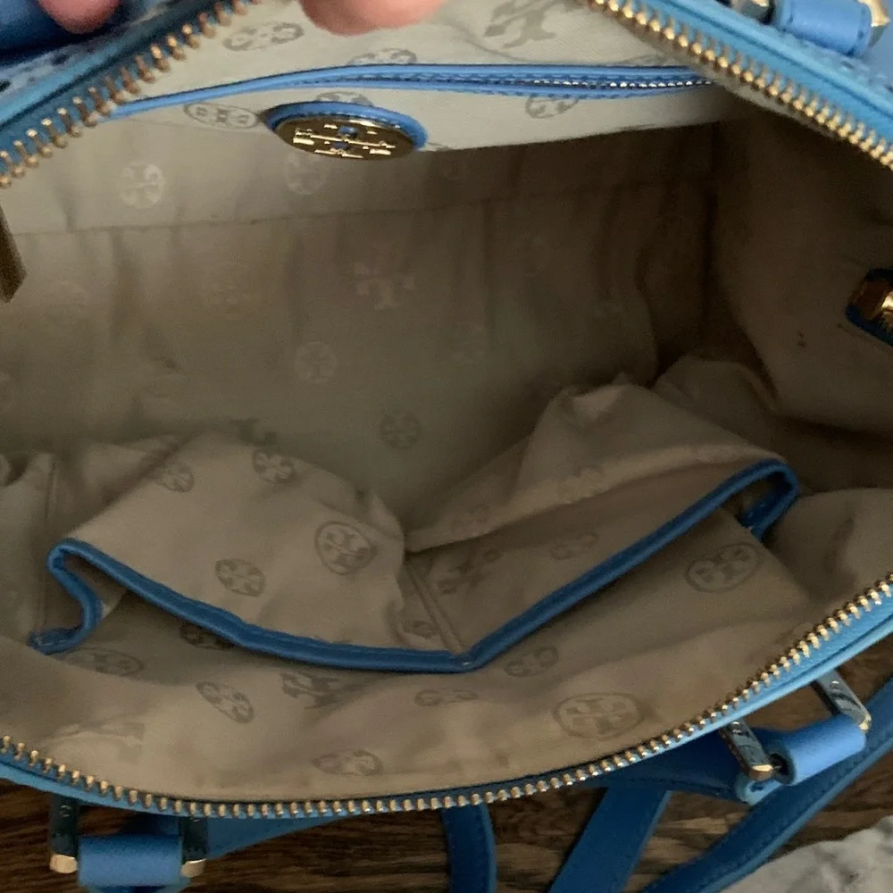 LAST CHANCE! Tory Burch Blue Leather Robinson Spectator Satchel Handbag